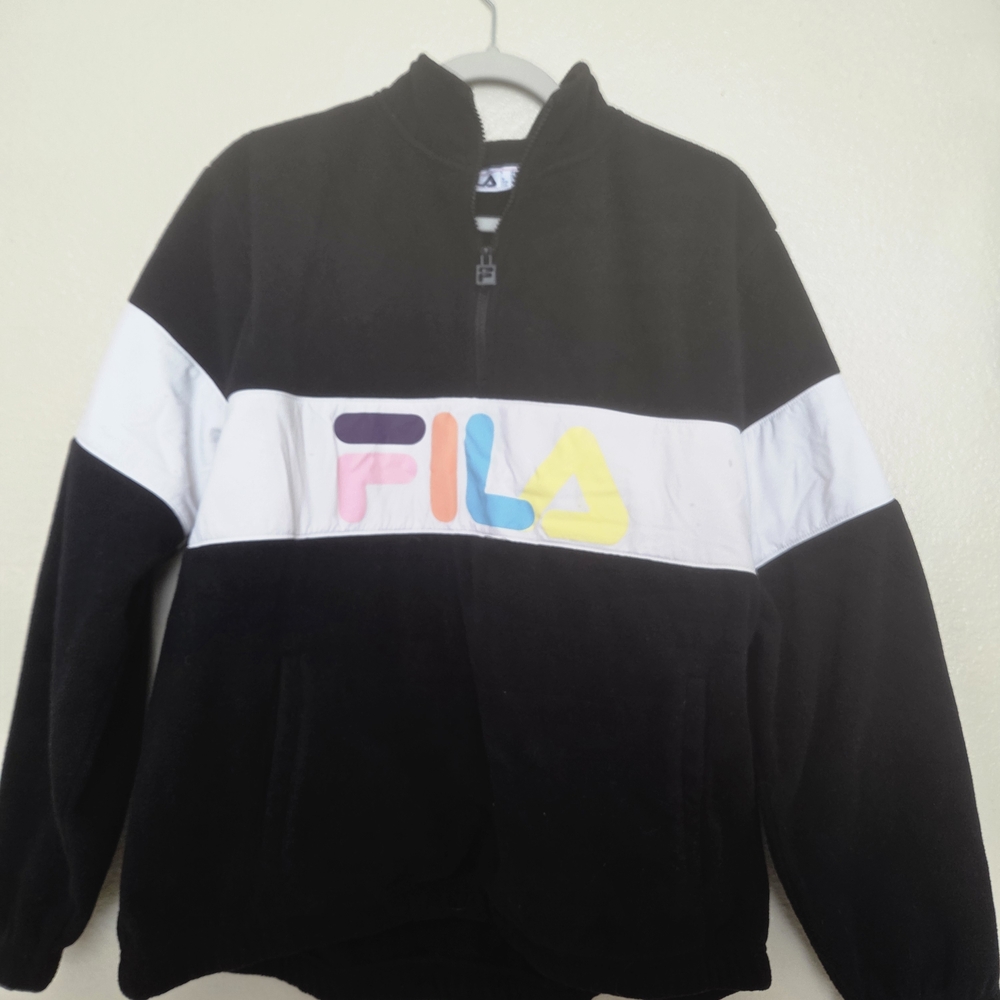 FILA Black Pullover with Multicolor Logo